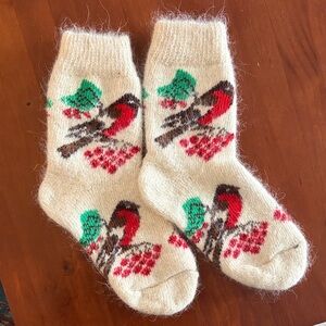 Traditional Handmade 100% Wool Slipper Socks Cozy Winter